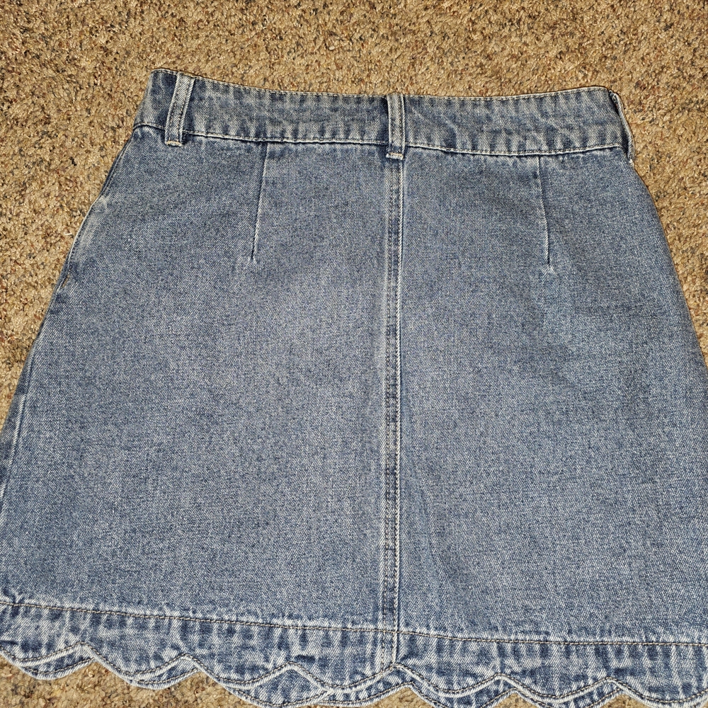 Denim Button-Front Skirt - Picture 2 of 5